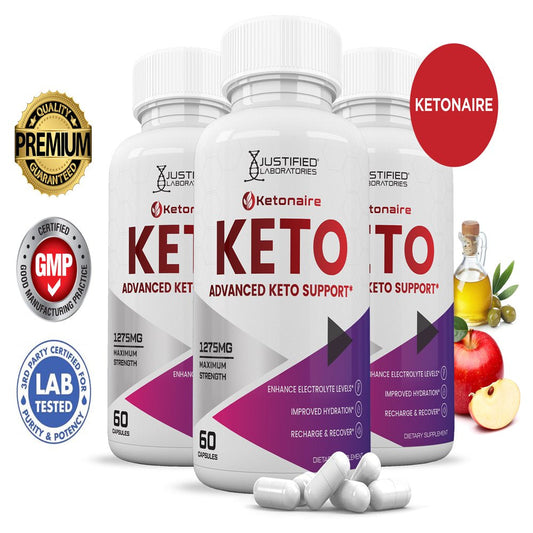(3 Pack) Ketonaire Keto ACV Pills 1275Mg Alternative to Gummies Dietary Supplement 180 Capsules - Nutricity.com.au