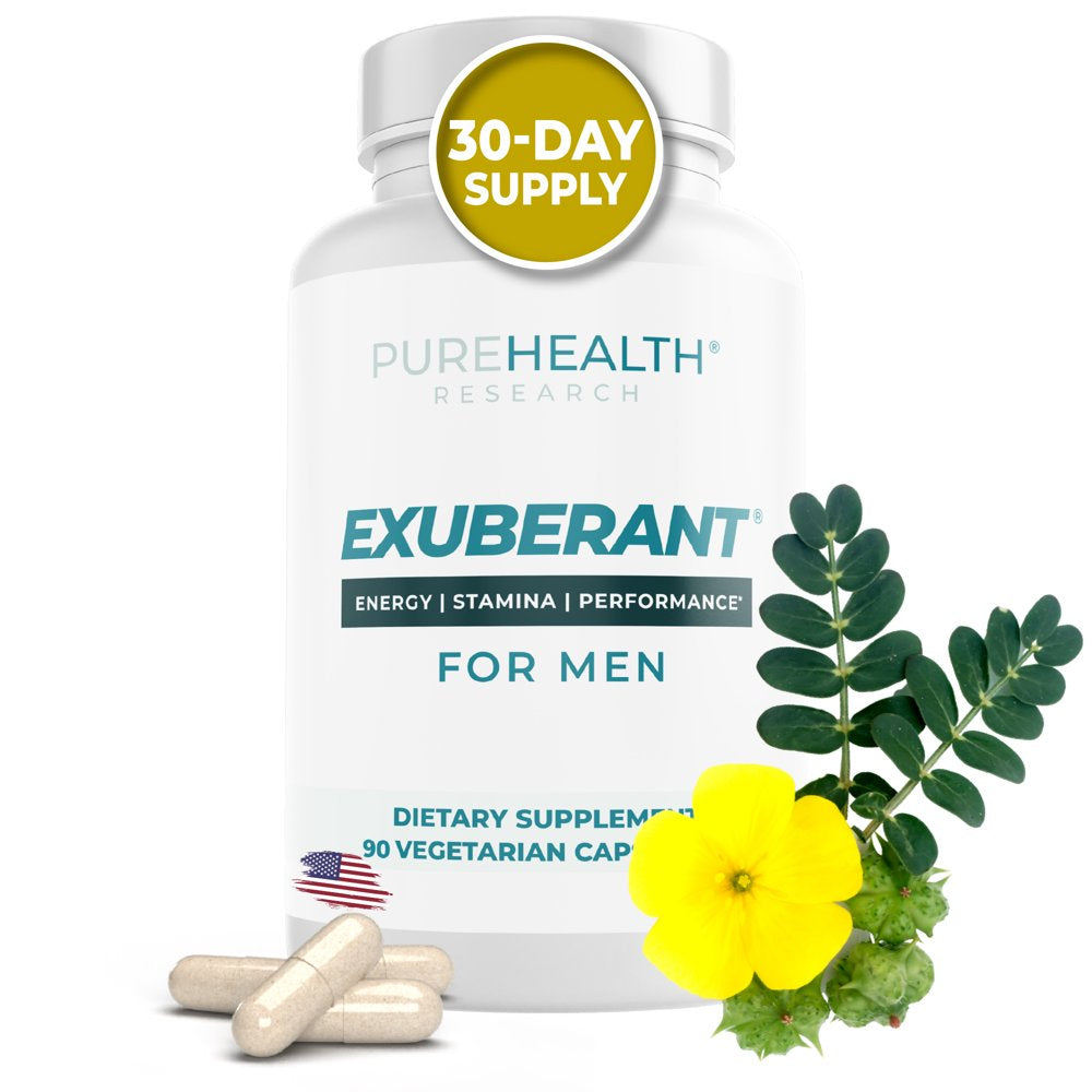 Exuberant Testosterone Booster for Men, Support Testo Level, Increase Energy, Promote Muscles, Bones and Mood by Purehealth Research