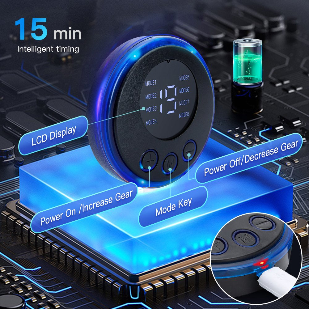 EMS Foot Massager USB Rechargeable Electric Foot Stimulator Massager,6 Modes 9 Intensity,Improves Circulation,Relax Stiffness Muscles Relieve Feet and Legs Pain