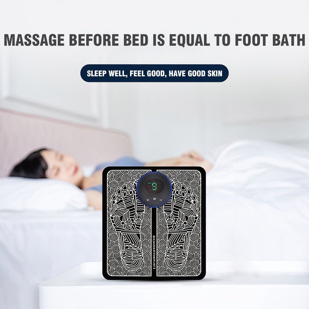 EMS Foot Massager for Circulation and Neuropathy,8 Modes 19 Levels Adjustable Intensity Foot Massager Mat Pad for Pain Relief,Blood Circulation Improve