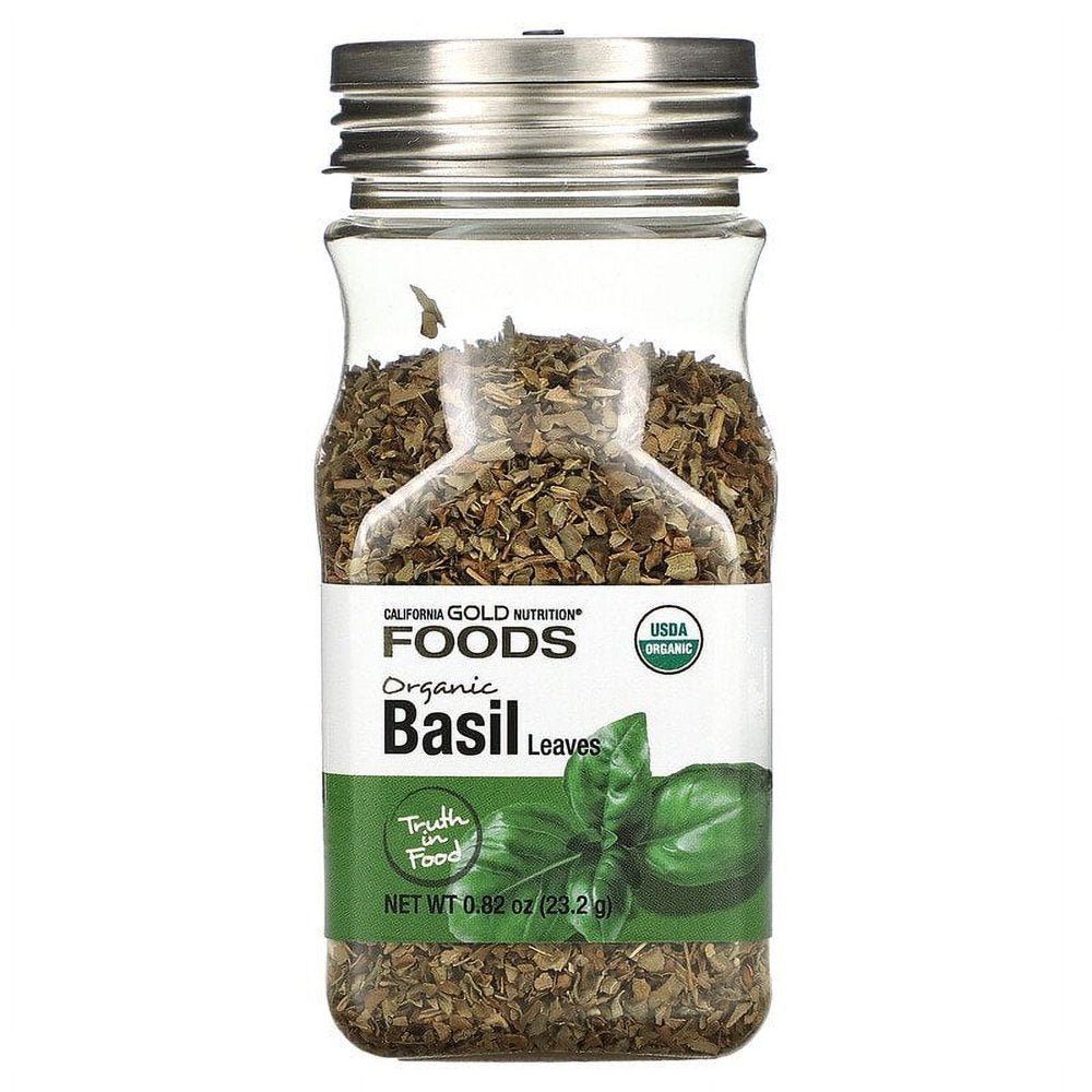 California Gold Nutrition, FOODS - Organic Basil Leaves, 0.82 Oz Pack of 3