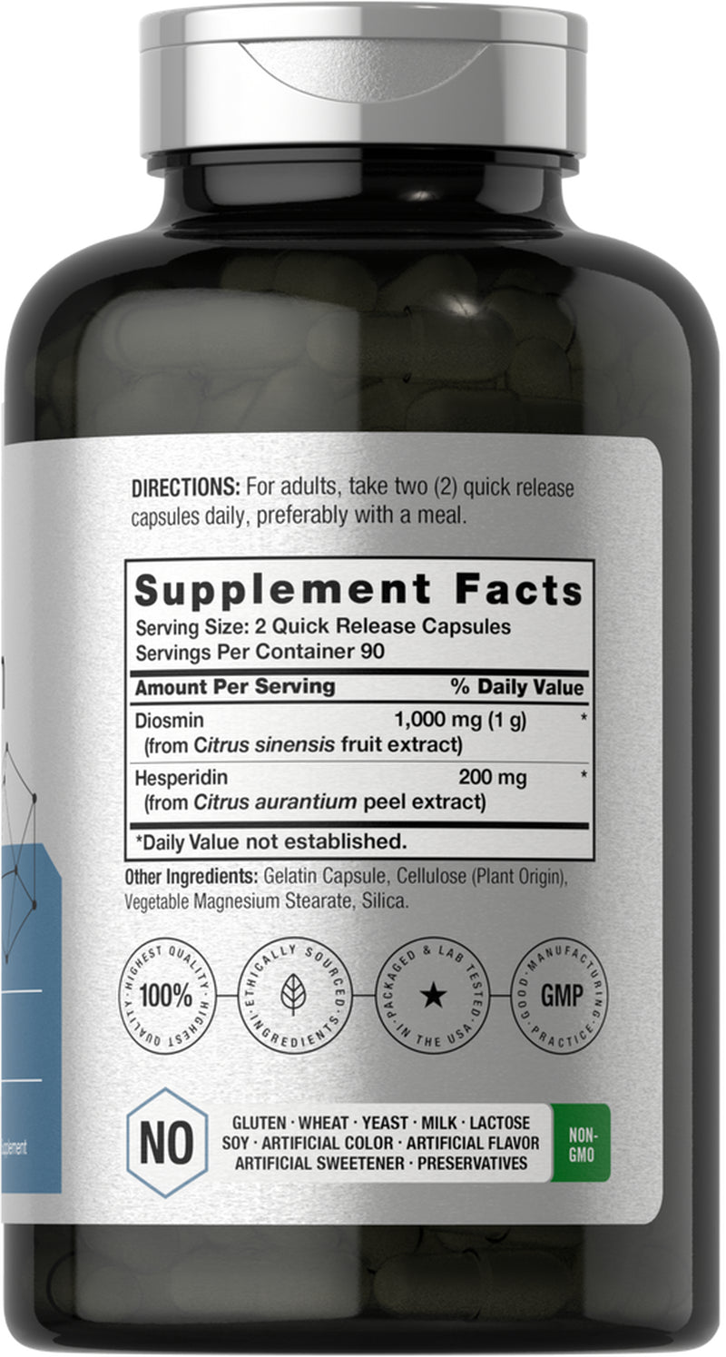 Diosmin and Hesperidin | 1200 Mg | 180 Capsules | by Horbaach