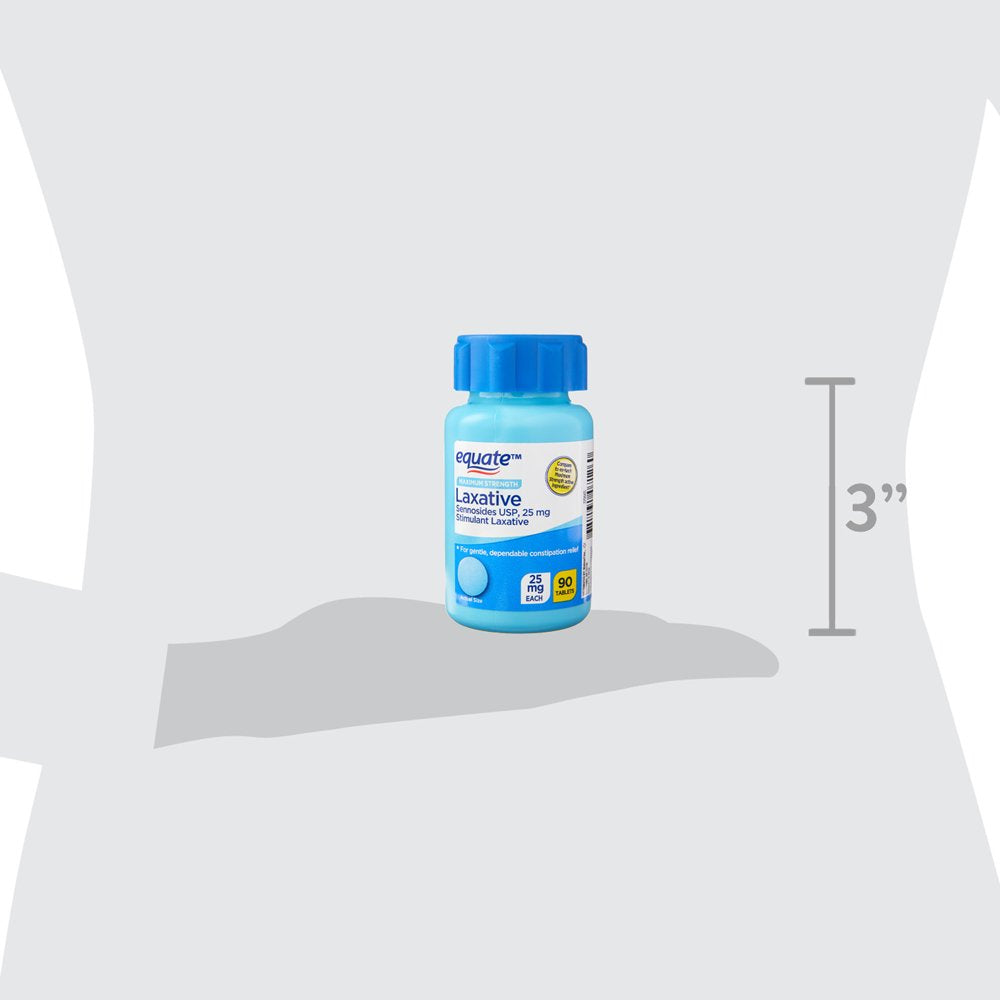 Equate Maximum Strength Laxative Tablets for Constipation Relief, 90Ct