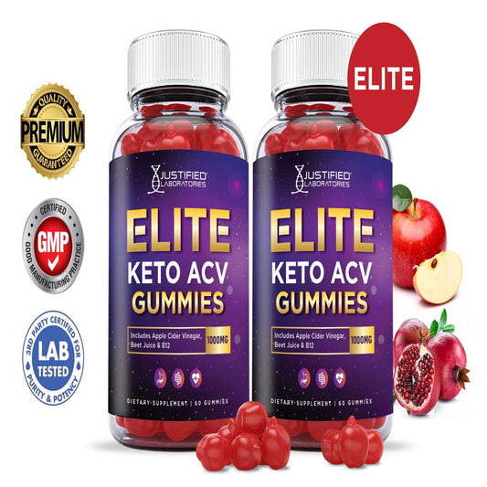 (2 Pack) Elite Keto ACV Gummies 1000MG Dietary Supplement 120 Gummys - Nutricity.com.au