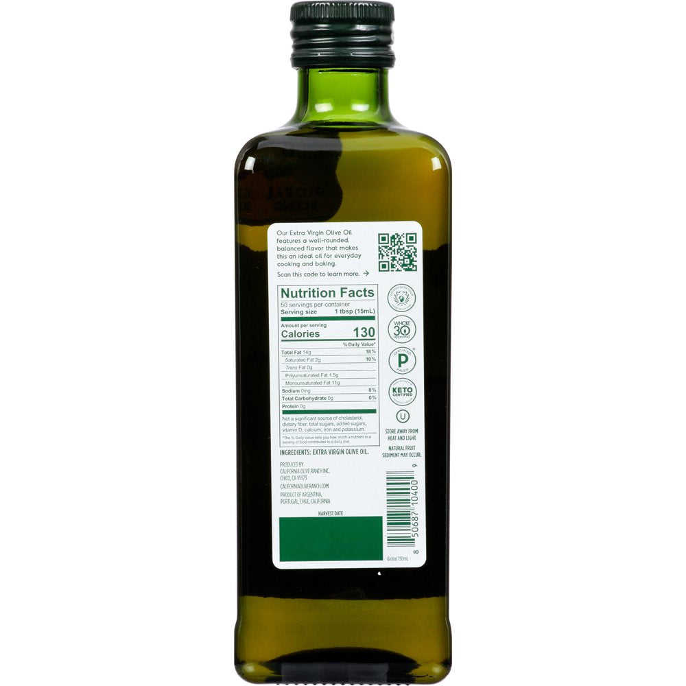 California Olive Ranch Global Blend Extra Virgin Olive Oil, Medium, 25.4 Fl Oz