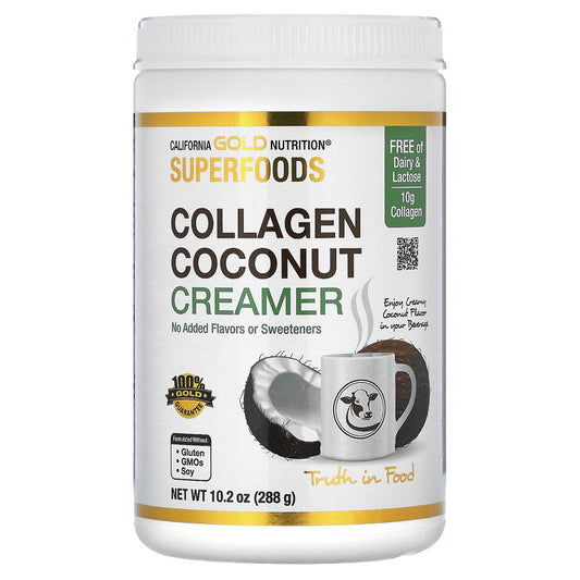 California Gold Nutrition SUPERFOODS, Collagen Coconut Creamer, 10.2 Oz (288 G)