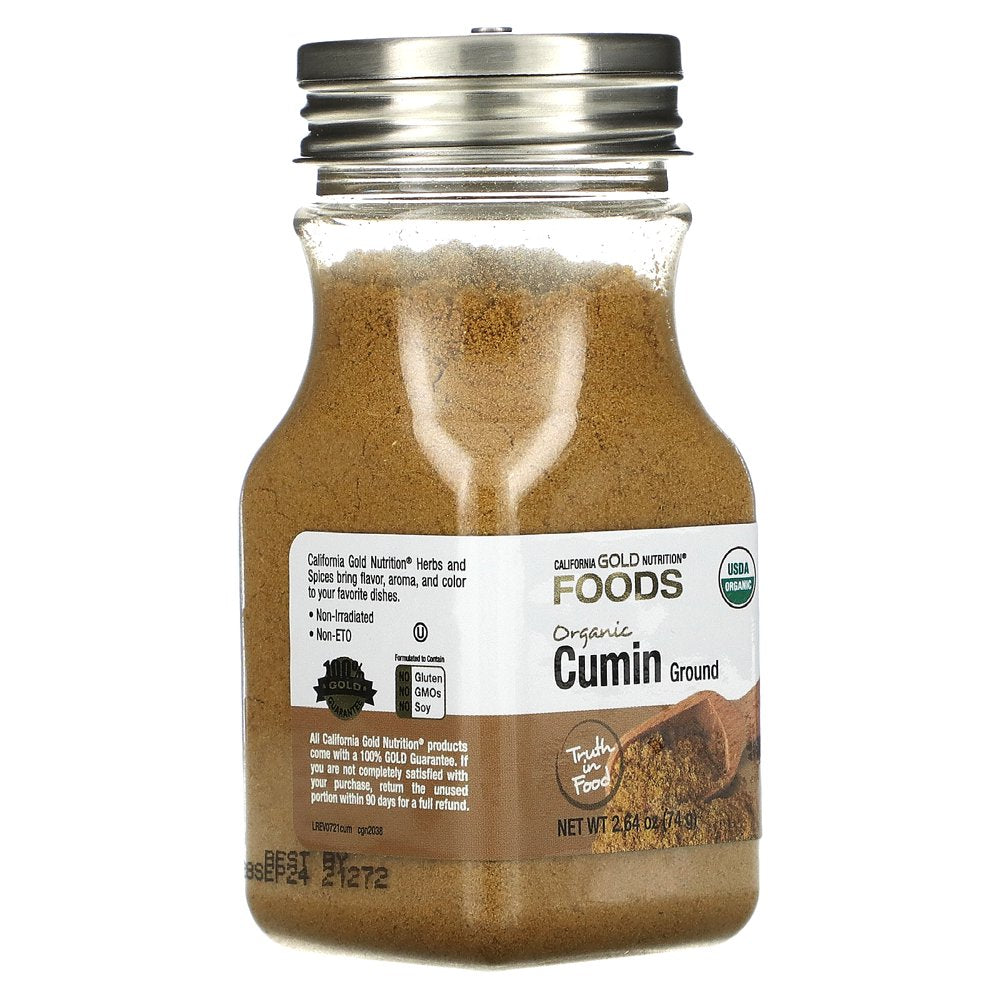 California Gold Nutrition, FOODS - Organic Cumin, 2.64 Oz