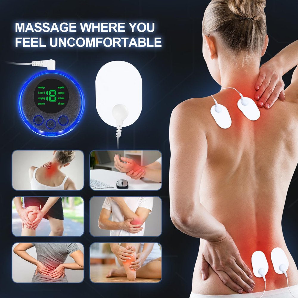 EMS Foot Massager Mat for Neuropathy-Foot Stimulator Massager with Remote Control, 2-In-1 Back Massager & Legs Foot Circulation Device for Pain Relief Fasciitis, Muscles Relaxation with 8 Pcs Pads