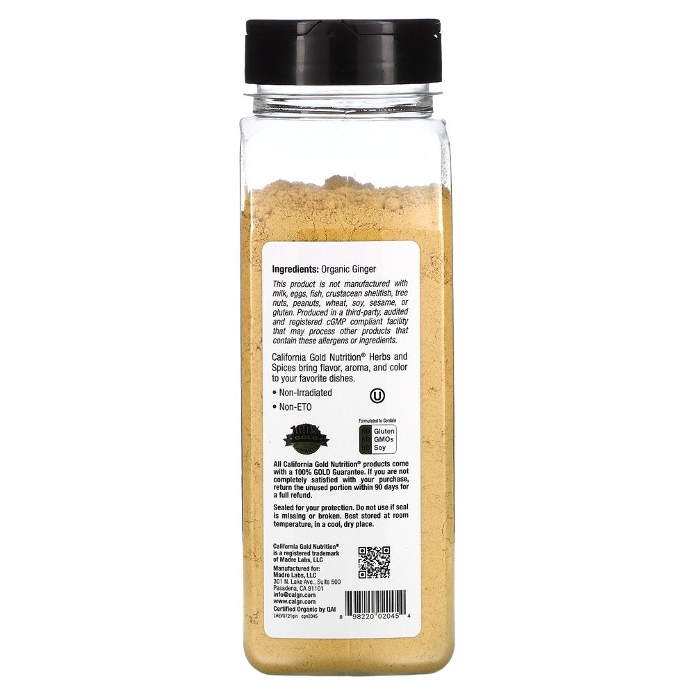 California Gold Nutrition FOODS - Organic Ginger, Ground, 14 Oz (396 G)