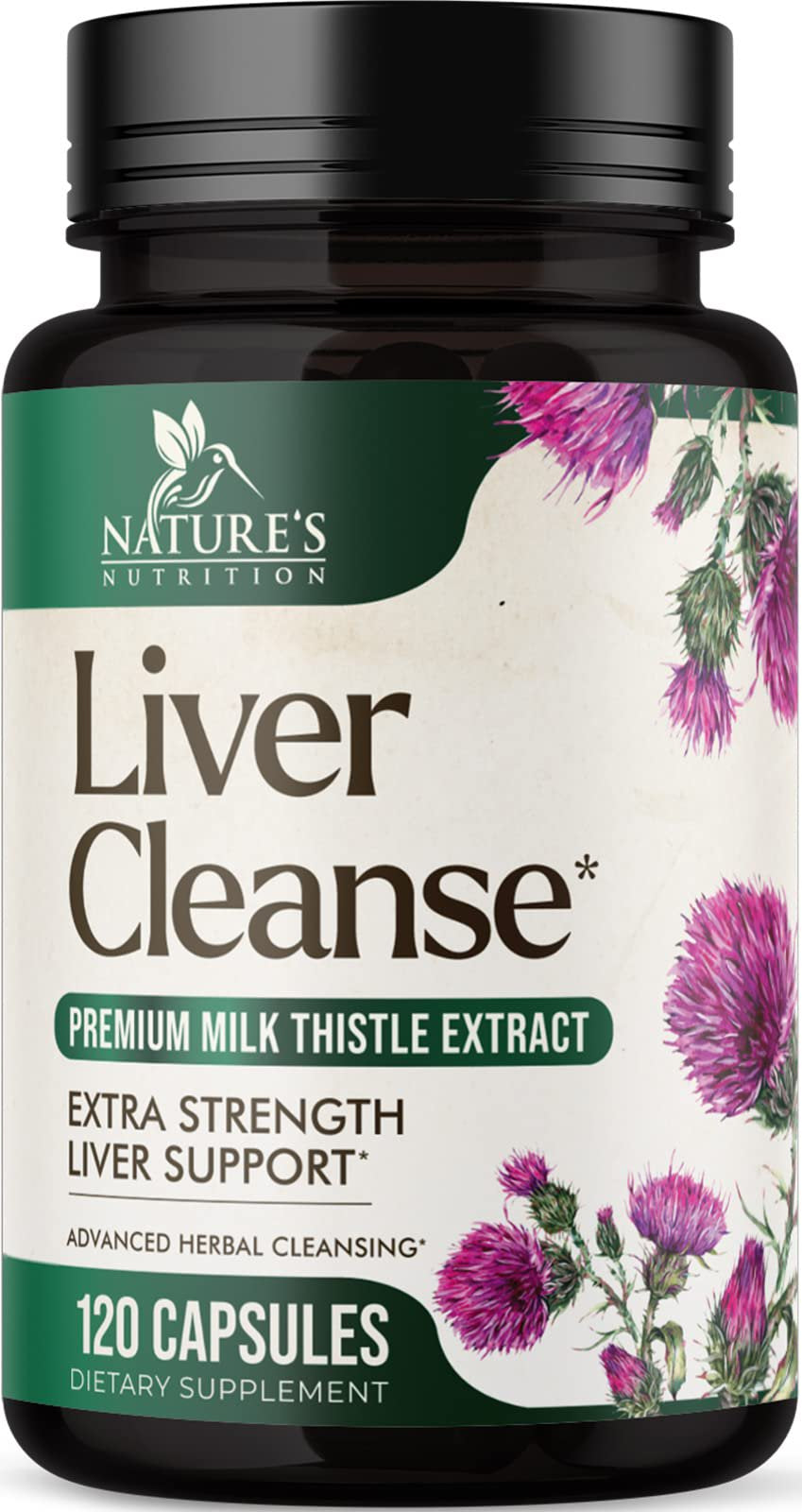 Gentle Liver Cleanse Detox & Repair Formula - Herbal Liver Support Supplement: Milk Thistle with Silymarin, Artichoke Extract, Dandelion, Beet, Chicory Root, & Turmeric for Liver Health - 120 Capsules