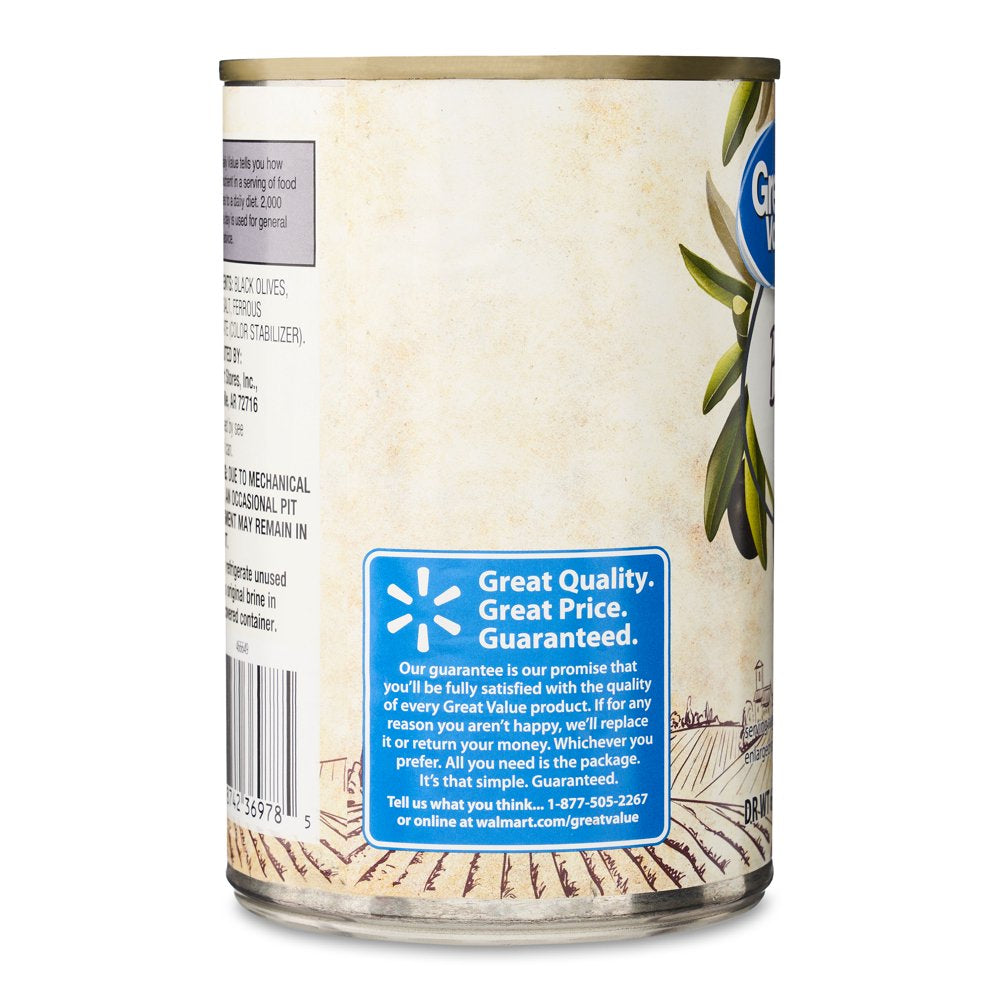 Great Value Medium Pitted Black Olives, 6 Oz