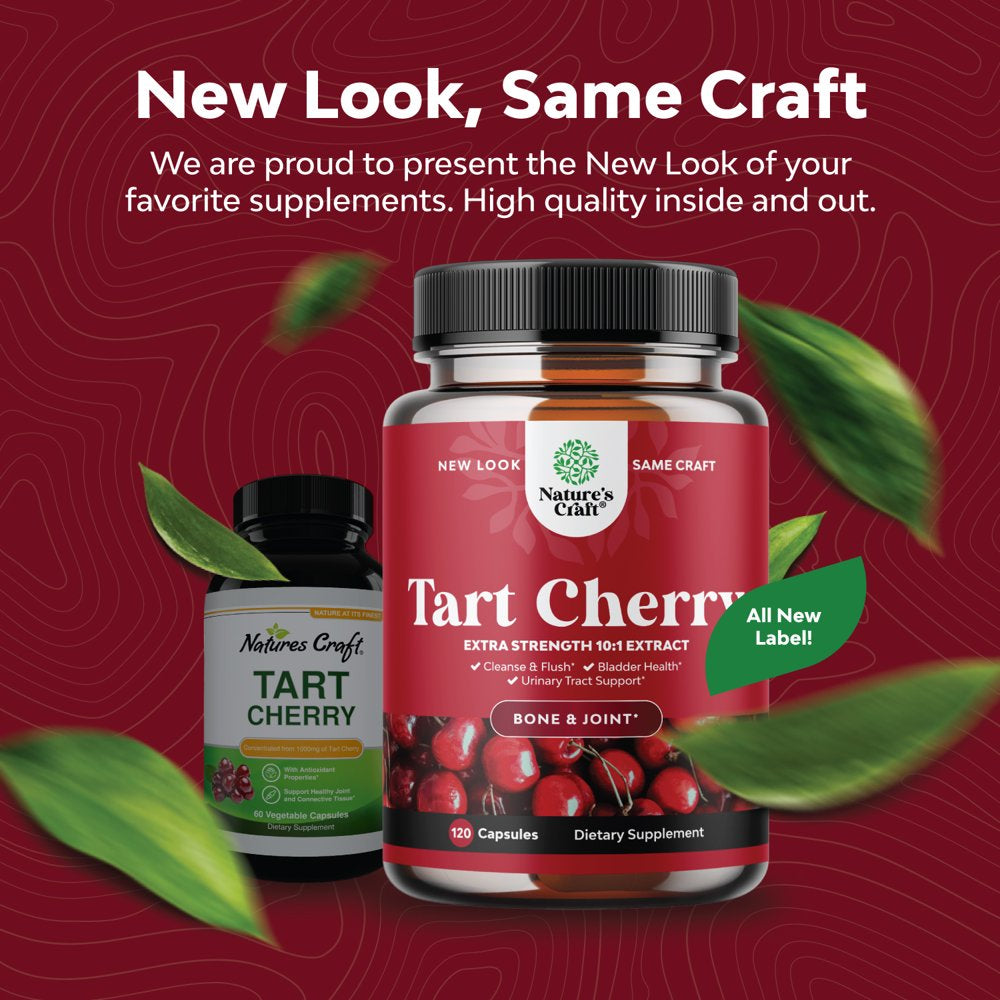 Advanced Tart Cherry Extract Capsules - Extra Strength 750Mg per Serving Equivalent Uric Acid Cleanse and Joint Support Supplement - Muscle Recovery Supplement for Uric Acid Support