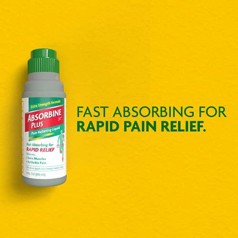 Absorbine Jr. Extra Strength Pain Relieving Liquid, Liquid Pain Reliever, Pain Relief for Joint, Arthritis, Nerve Pain and Muscle Soreness Relief, 4 Oz, 2 Count