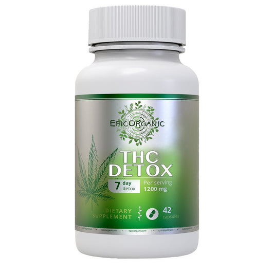 Epic Organic 7 Day THC Detox Cleanse, Fast Acting, Full Body Detoxifying Strength,Urinary Tract Cleanse, Bladder Function and Digestive System Cleanse, Liver Detox (42 Capsules)