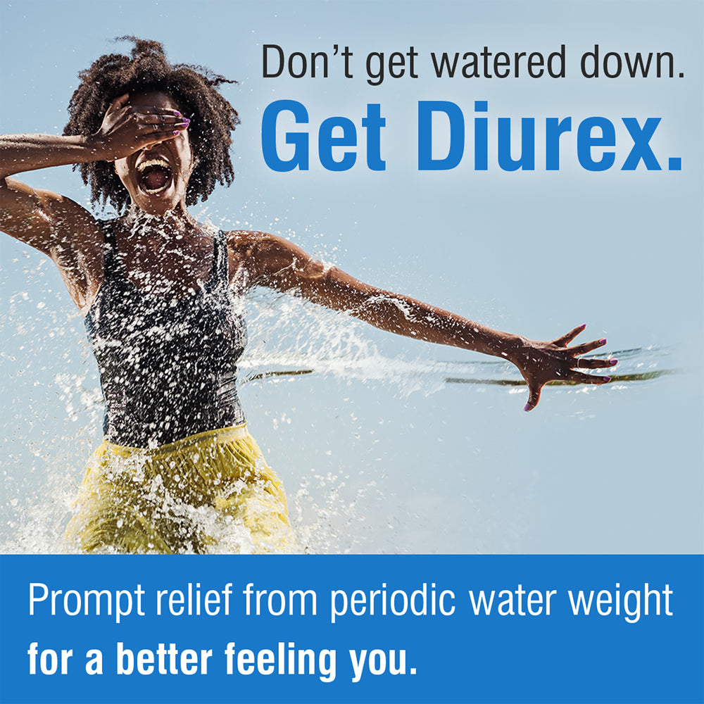 Diurex Caffeine Free Water Pills - Maximum Strength Caffeine Free Diuretic - Relieve Water Bloat, 50 Count