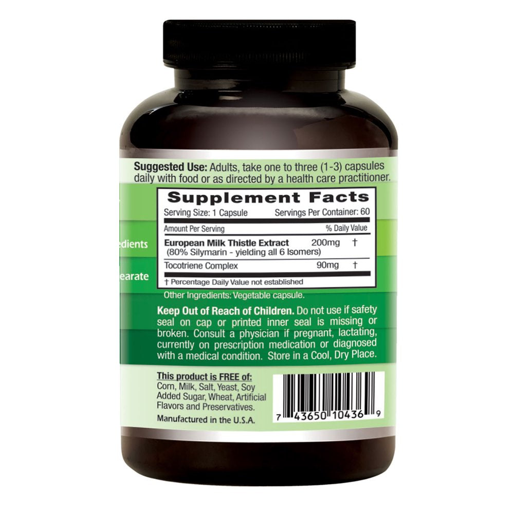 Emerald Labs Milk Thistle Extract - Supports Liver Health, Cognitive Function Support, Weight Loss Support - 60 Vegetable Capsules