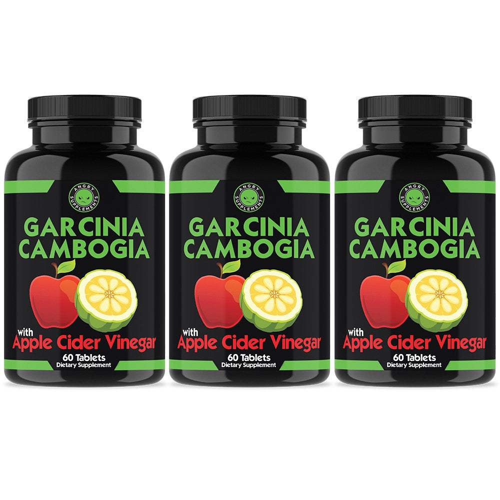 Angry Supplements Garcinia with Apple Cider Vinegar Weight Loss Pills (3-Pack)