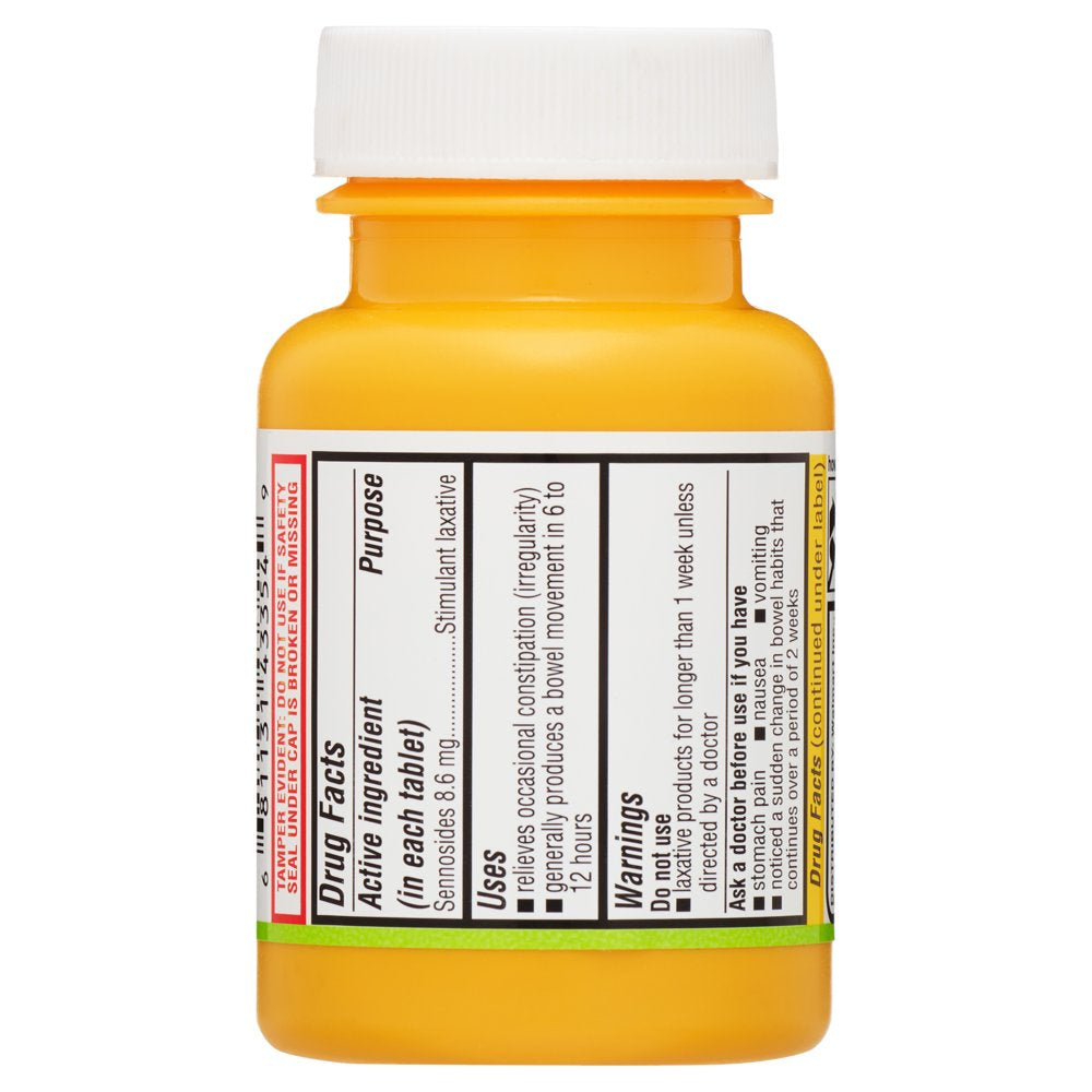 Equate Natural Vegetable Laxative, Sennosides Stimulant Stool Softener for Constipation, 100 Tablets