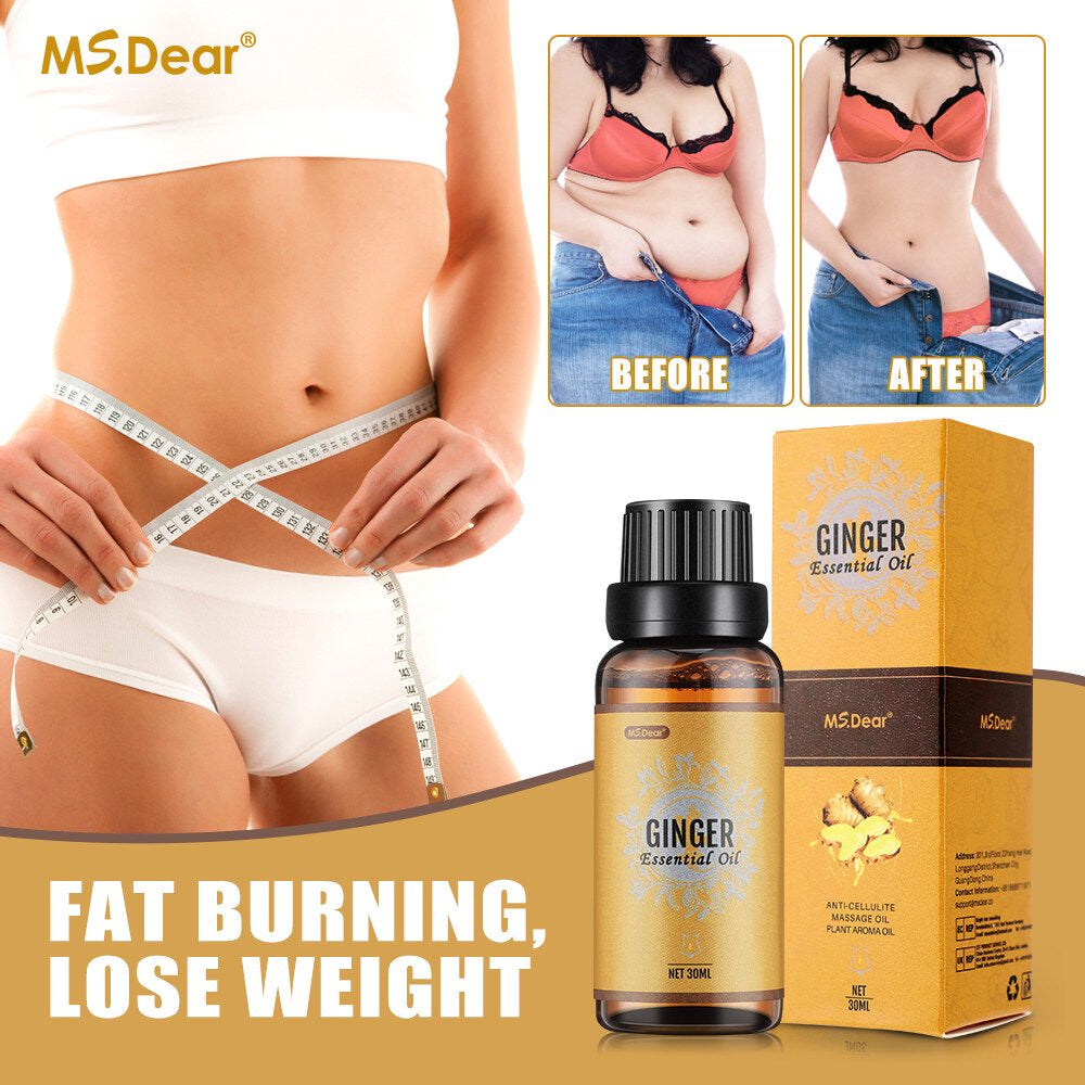 Dearbeauty Ginger Oil,100% Pure Ginger Oil for Weight Loss Belly Fat,Lymphatic Drainage Ginger Oil for Swelling