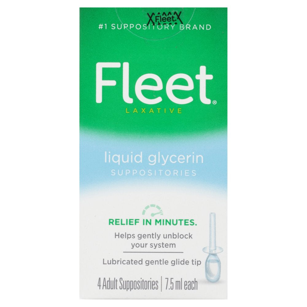 Fleet Liquid Glycerin Suppositories for Adult Constipation, 7.5 Ml, 4 Bottles