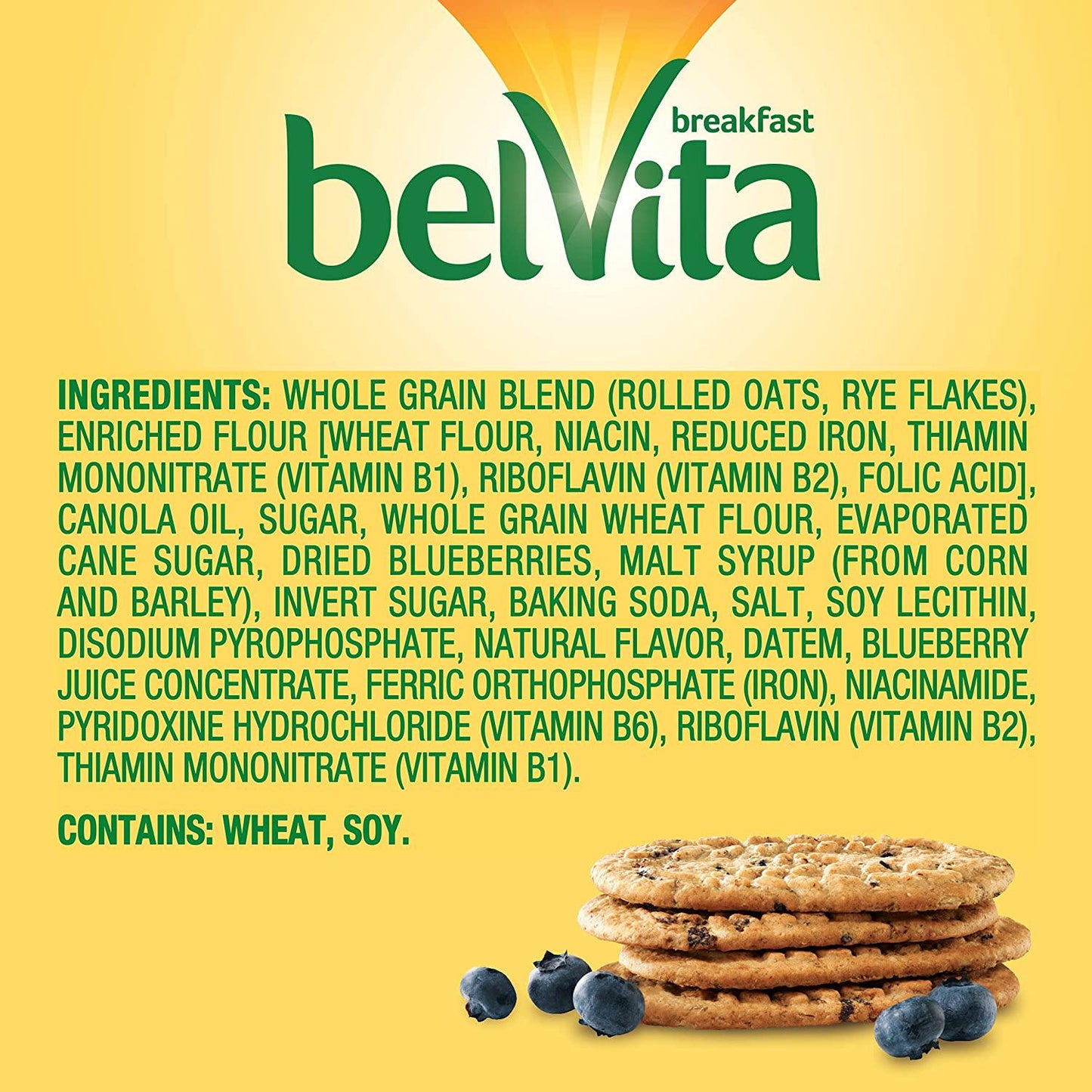 belVita Breakfast Biscuits, Blueberry Flavor, 5 Packs (4 Biscuits Per Pack)