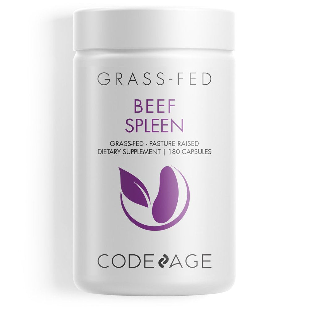 Codeage Grass-Fed Beef Spleen, Grass-Finished, Pasture-Raised, Non-Defatted Glandular Supplement, 180 Ct