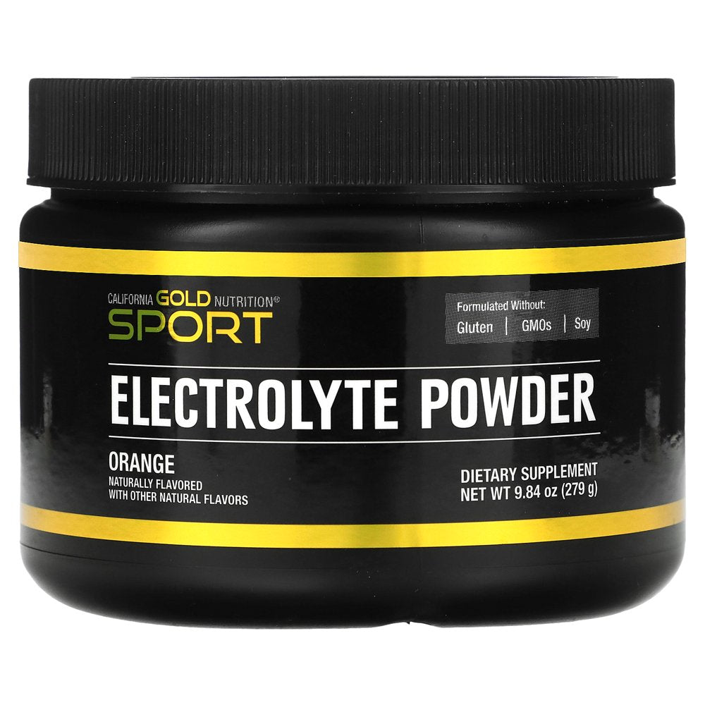 California Gold Nutrition SPORT - Electrolyte Powder, Natural Orange, 9.84 Oz. (279 G)