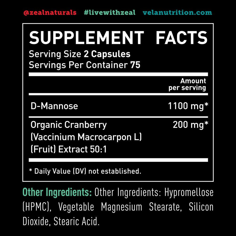 D-Mannose with Cranberry Extract for Bladder & Urinary Tract Health*