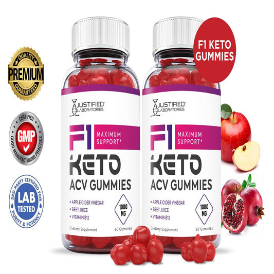 (2 Pack) F1 Keto ACV Gummies 1000MG Dietary Supplement 120 Gummys - Nutricity.com.au