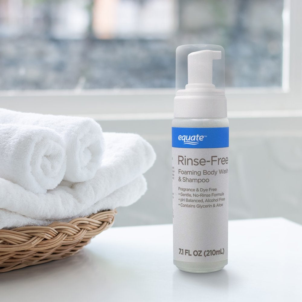 Equate Rinse-Free Foaming Body Wash & Shampoo, No Rinse Formula, 7.1 Fl Oz