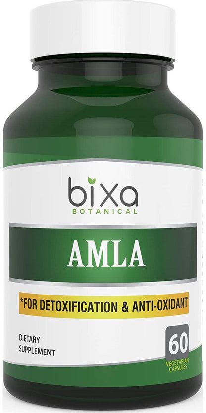 bixa BOTANICAL Amla Extract Tannins 40% Veg Capsules, Ayurvedic Herb For Detoxification Anti-Oxidant And Cardiac Health, Antioxidant Ideal Vitamin C Supplement and Immunity Booster 60 Count (450Mg)