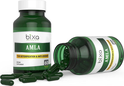 bixa BOTANICAL Amla Extract Tannins 40% Veg Capsules, Ayurvedic Herb For Detoxification Anti-Oxidant And Cardiac Health, Antioxidant Ideal Vitamin C Supplement and Immunity Booster 60 Count (450Mg)