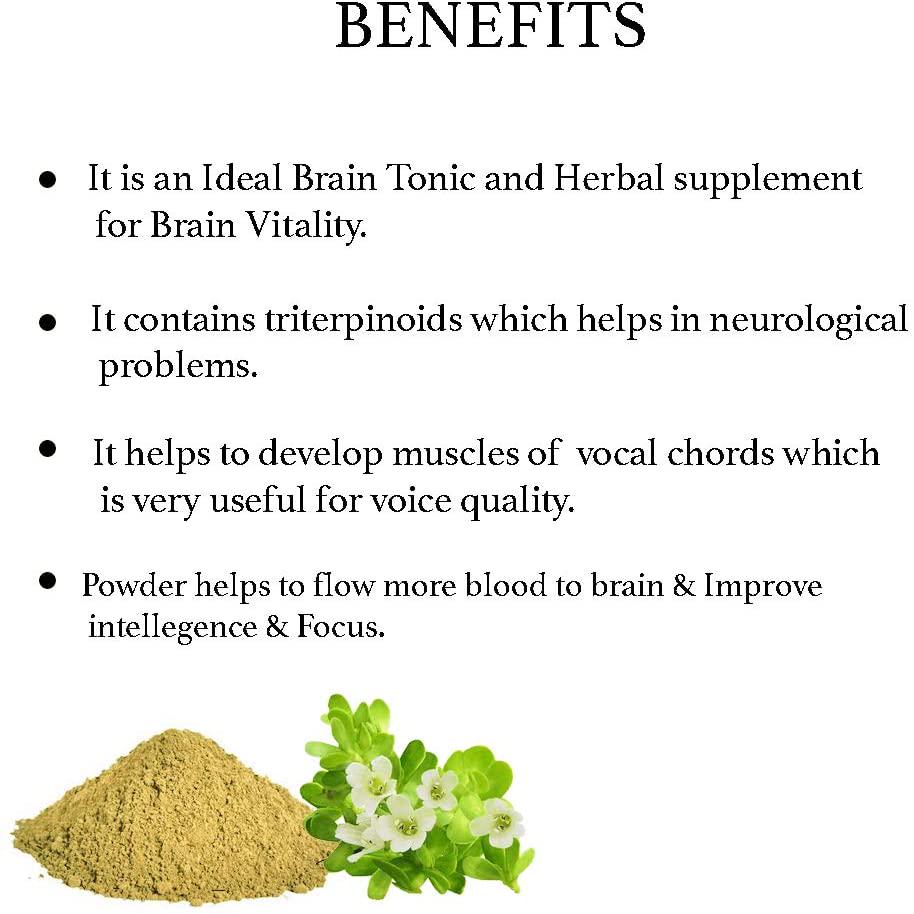 bixa BOTANICAL Brahmi Powder(Bacopa Powder)(Bacopa Monnieri/Brahmi Leaves) Ideal Brain Tonic, Ayurvedic Herbal Supplement For Brain, Intelligence and Focus, Useful To Improve Voice Quality 1 Pound/16 Oz