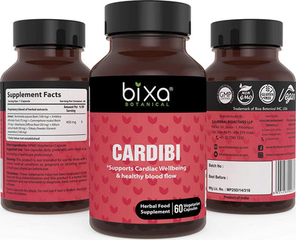 bixa BOTANICAL Cardibi Capsules, Arjuna And Garlic Extract For Supporting Cardiac Wellbeing and Healthy Blood Circulation - 60 Veg Capsules (450Mg)