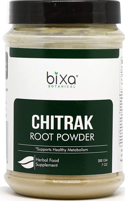 bixa BOTANICAL Chitrak Root Powder (Plumbago Zeylanica), Supports Healthy Metabolism - 7 Oz (200G)