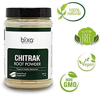 bixa BOTANICAL Chitrak Root Powder (Plumbago Zeylanica), Supports Healthy Metabolism - 7 Oz (200G)