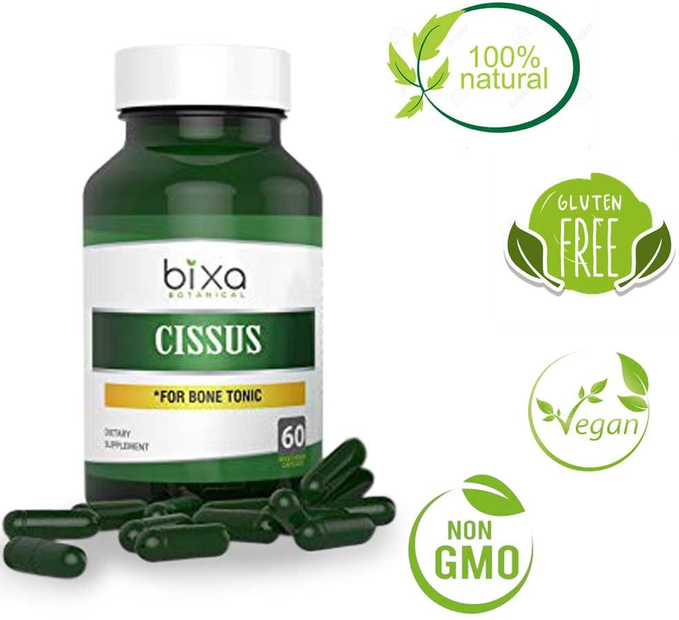 bixa BOTANICAL Cissus Extract Ayurvedic Herb For Bone Tonic, Herbal Supplement ,Veg Capsules 60 Count (450Mg)