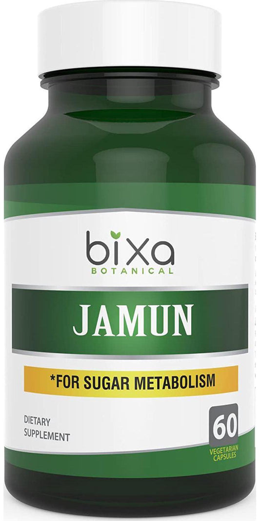 bixa BOTANICAL Jamun Extract(Eugenia Jambolana/Black Plum) Bitters 5%, Ayurvedic Herb For Sugar Metabolism, Herbal Supplement To Improve Digestion, Control Blood Sugar Level Veg Capsules 60 Count