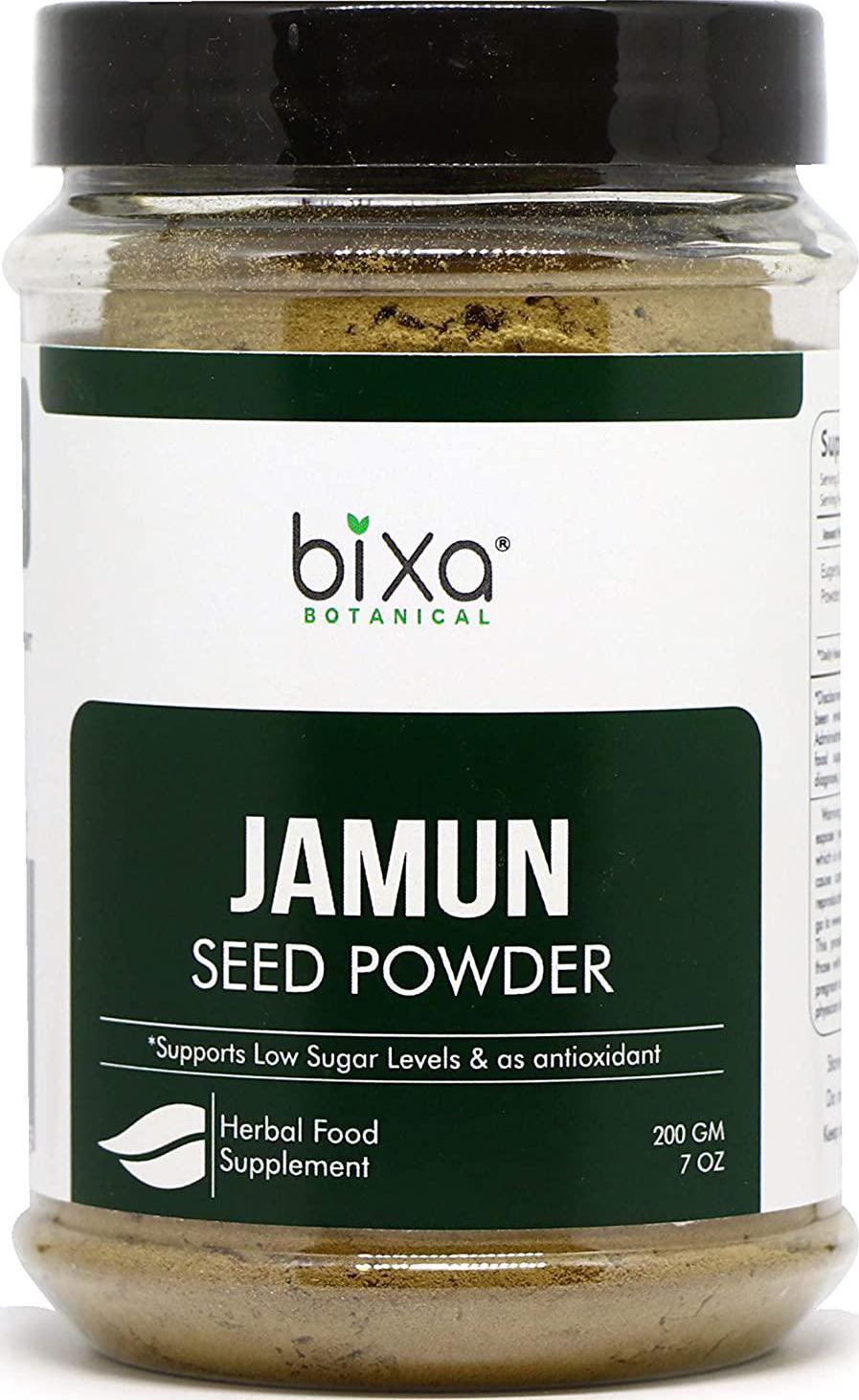 bixa BOTANICAL Jamun Powder (Black Plum) (Eugenia Jambolana) 200G (7 Oz) | Herbal Supplement For Normal Blood Sugar Level, Supports Proper Digestion