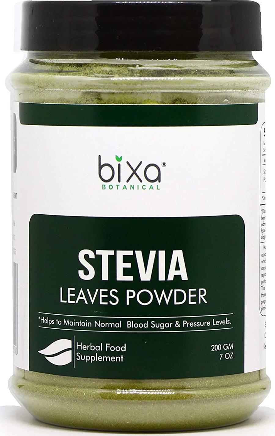 bixa BOTANICAL Stevia Leaf Powder (Stevia Rebaudiana) - Unprocessed Stevia Sugar Helps To Control Blood Sugar And Blood Pressure Level Natural Alternative To Processed Sugar (7 Oz / 200G)