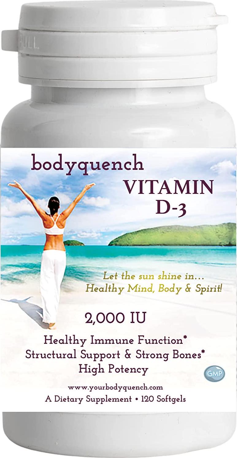bodyquench Vitamin D-3 - High Potency 2000 IU per Serving 120 Softgels