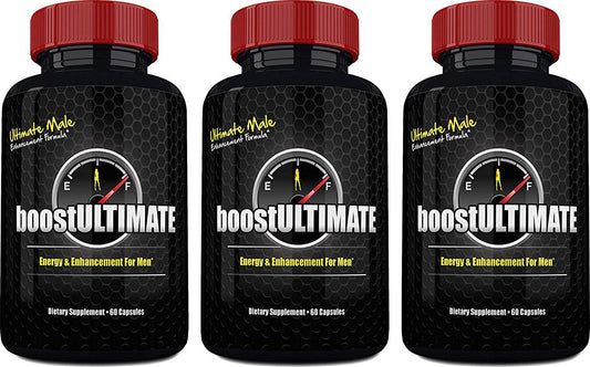 boostultimate - #1 Rated Testosterone Booster with 100% Moneyback Guarantee - Increase Stamina, Size, Energy and More!, 60 Capsules, 3 Bottles