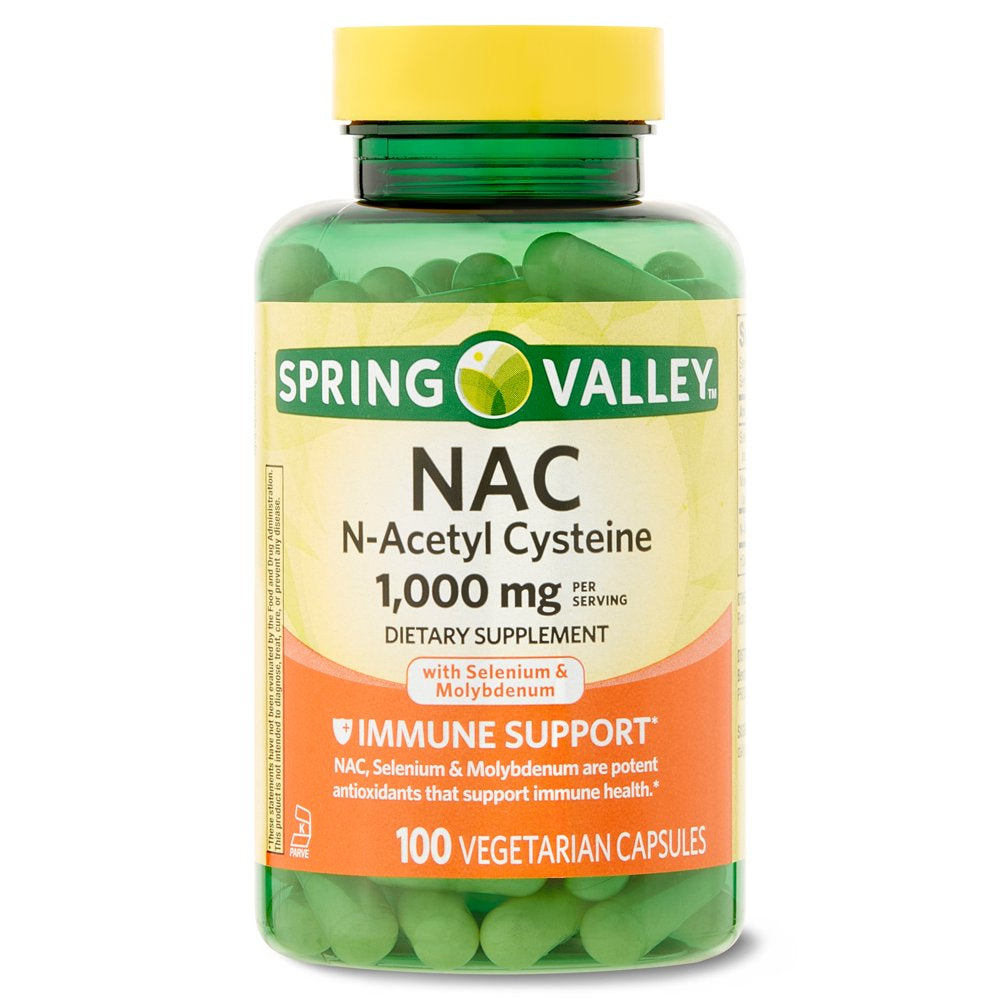 Spring Valley NAC Vegetarian Capsules Dietary Supplement, 1000Mg, 100 Count