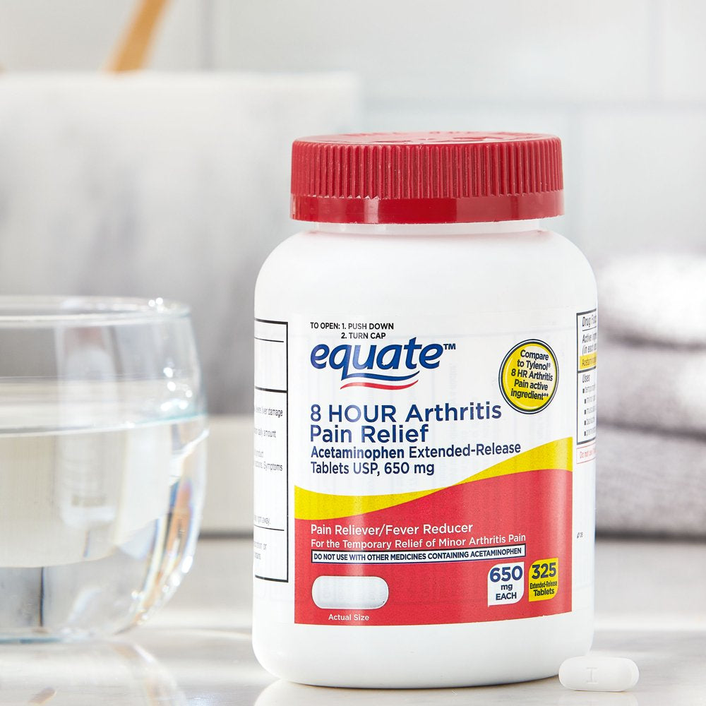 Equate 8 Hour Arthritis Pain Relief Acetaminophen Extended Release Tablets 650Mg, 325 Count