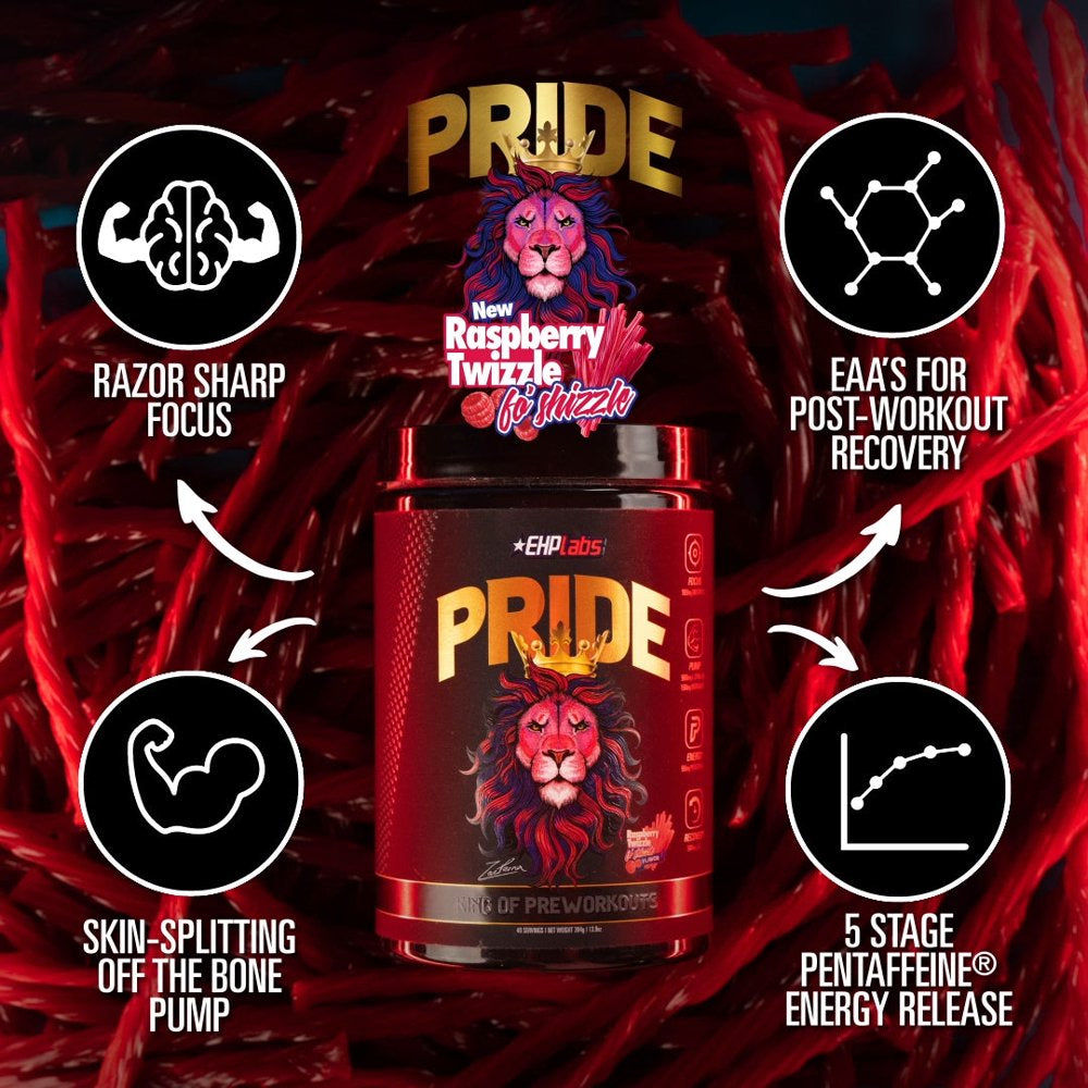 EHP Labs Pride Pre Workout Supplement Powder - Full Strength Pre-Workout Energy Supplement, Sharp Focus, Epic Pumps & Faster Recovery - Strawberry Snowcone (40 Servings)