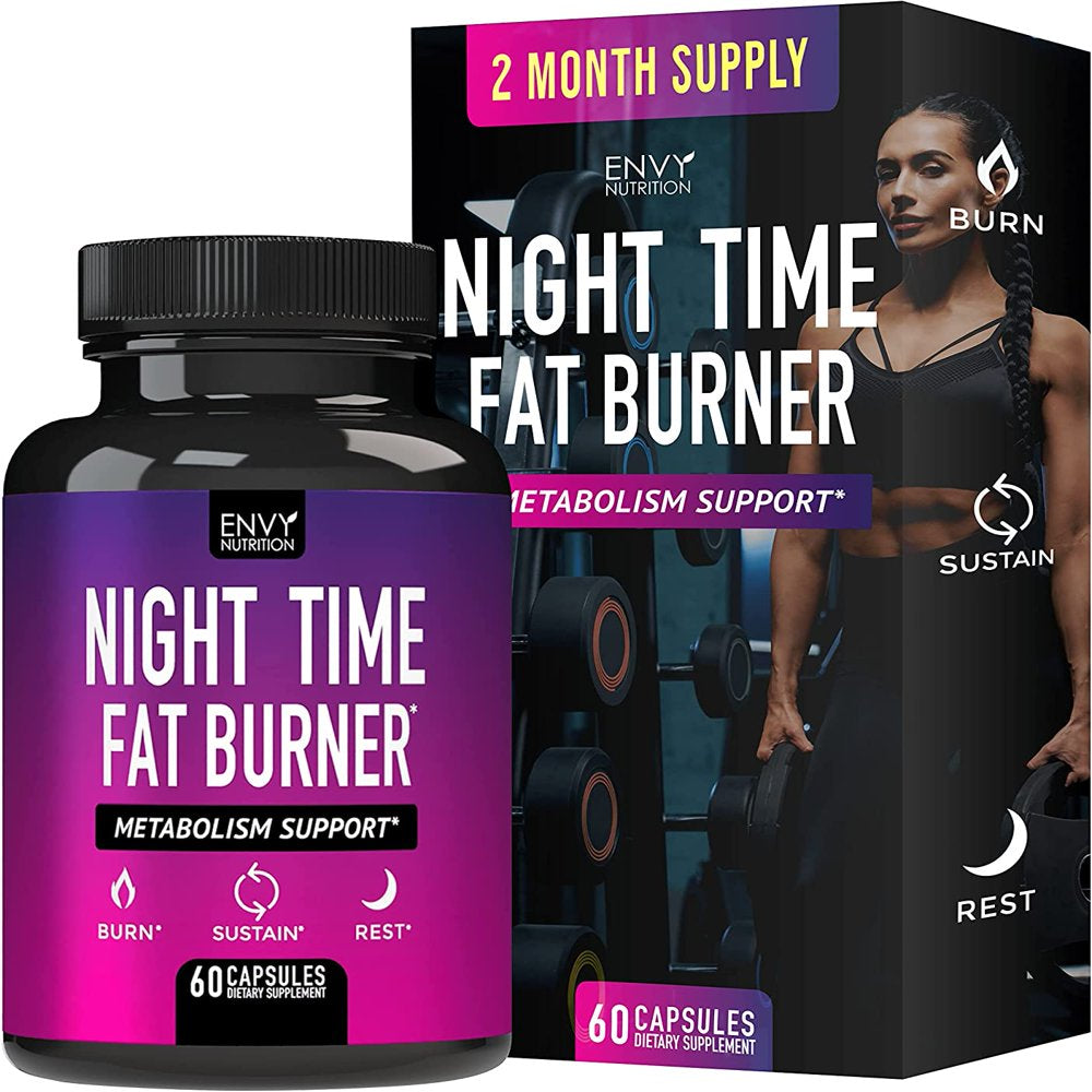 Envy Nutrition Night Time Fat Burner Weight Loss Supplement, 60 Capsules