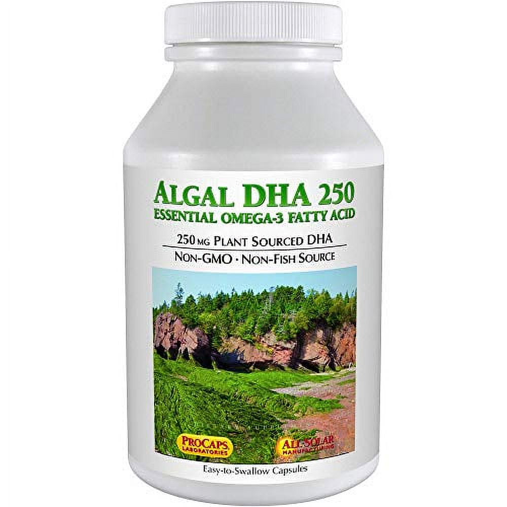 Andrew Lessman Algal DHA 250Mg 60 Softgels - Plant-Based Omega-3 Oils, Natural Marine Algae, High DHA, Non-Gmo, High Potency, No Stomach Upset, No Fishy Aftertaste. Small Easy to Swallow Softgels