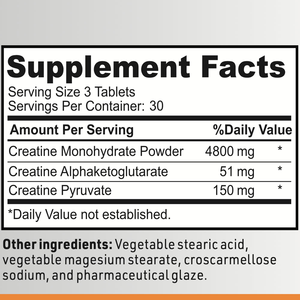 Creatine Pills - 100% Keto Pre Workout to Build Muscle by Crazy Muscle - 90 Tablets