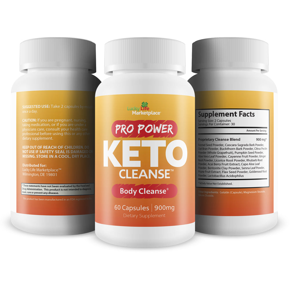 PRO POWER KETO CLEANSE - PLANT BASED BODY CLEANSE W/ PROBIOTICS - KETO CLEANSE to AID HEALTHY KETONE LEVELS for ENERGY - SUPPORT NUTRIENT ABSORPTION & DETOXIFICATION - PROMOTE BODY HEALTH & WELLNESS