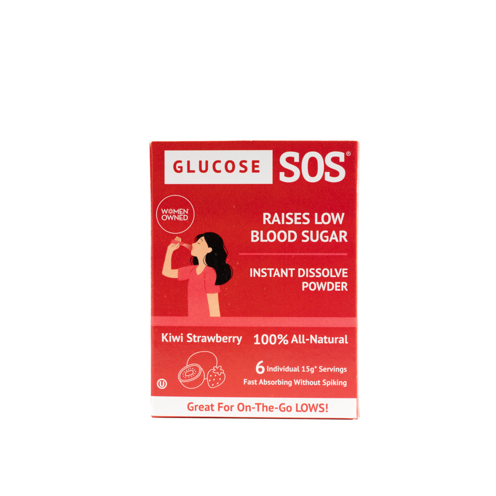 Glucose SOS, Instant Dissolve Glucose Tablet Alternative for Blood Sugar Recovery, Kiwi Strawberry 6 Count